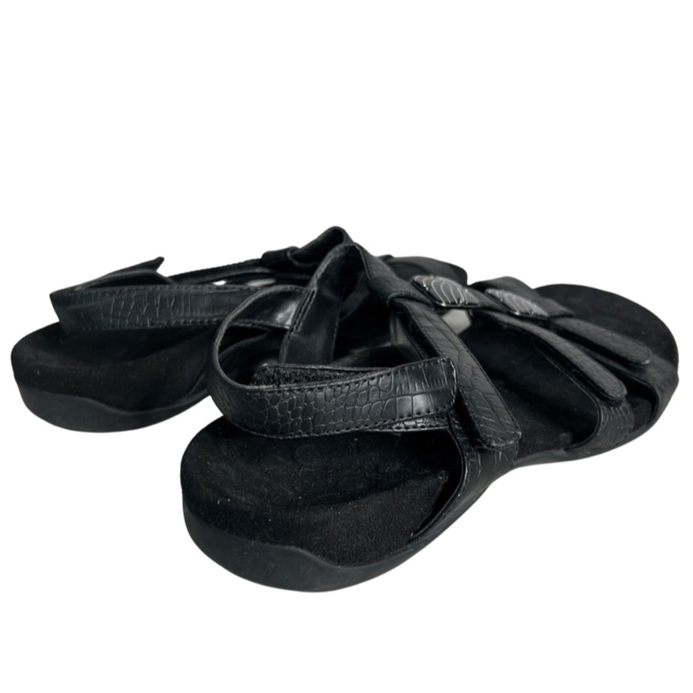 Vionic Amber Adjustable Black Open Toe Stylish Sa… - image 8